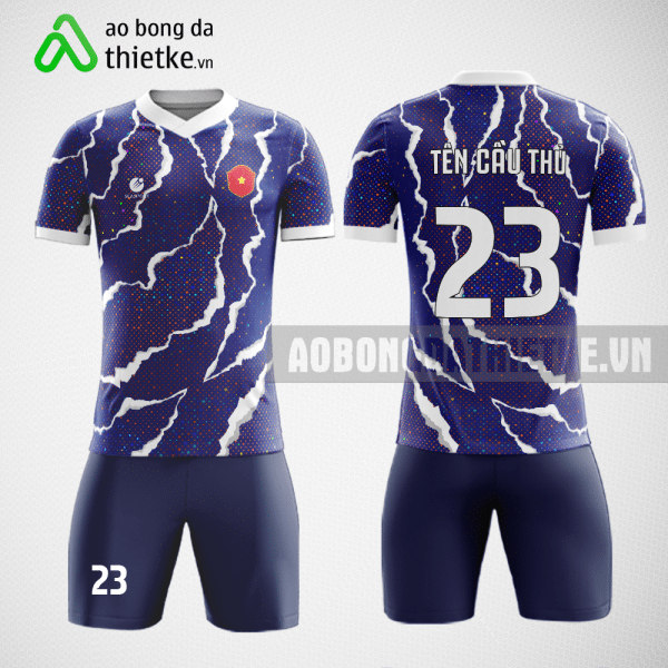 Mẫu in quần áo bóng đá Trường Đại học Mở Hà Nội màu xanh tím than thiết kế giá rẻ ABDTK677