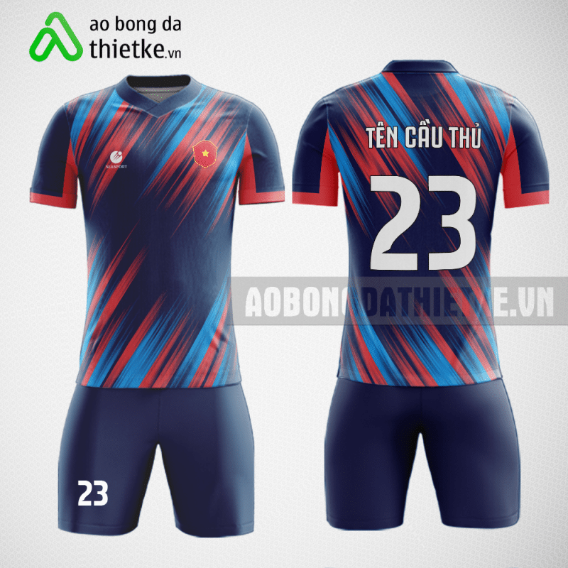 Mẫu may áo bóng đá Trường Đại học Nguyễn Trãi màu tím than thiết kế đẹp ABDTK682