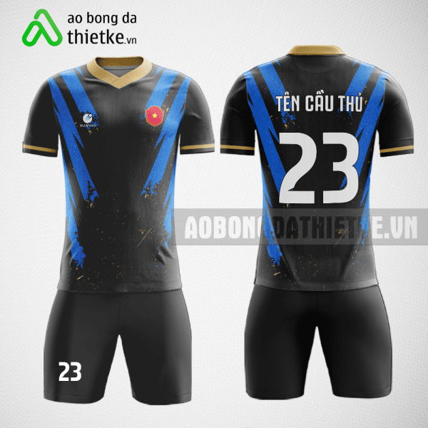 Mẫu may quần áo bóng đá Trường Đại học Sư phạm Hà Nội màu đen thiết kế chất lượng ABDTK687