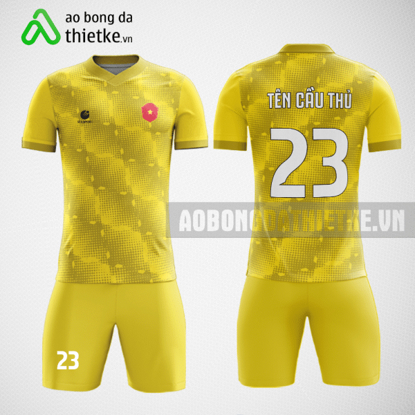 Mẫu in quần áo đá bóng Trường Đại học Hà Nội màu vàng thiết kế nữ ABDTK728