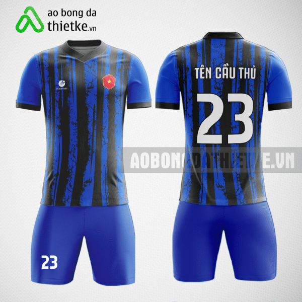 Mẫu làm thể thao bóng đá Trường Đại học Nội vụ Hà Nội màu xanh nước biển thiết kế cao cấp ABDTK746